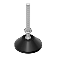 MODULAR SOLUTIONS PLASTIC FOOT&lt;BR&gt;80MM PAD, M12 THREAD W/ JAM NUT